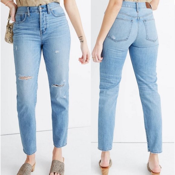 Madewell Denim - Madewell Perfect Vintage Crop Jean in Duncannon Wash: Ripped Edition 27